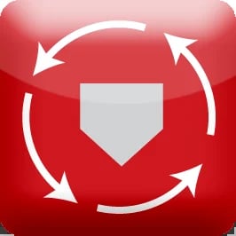Red shield icon with white circular arrows rotating around it, symbolizing protection, refresh, or cycle concept